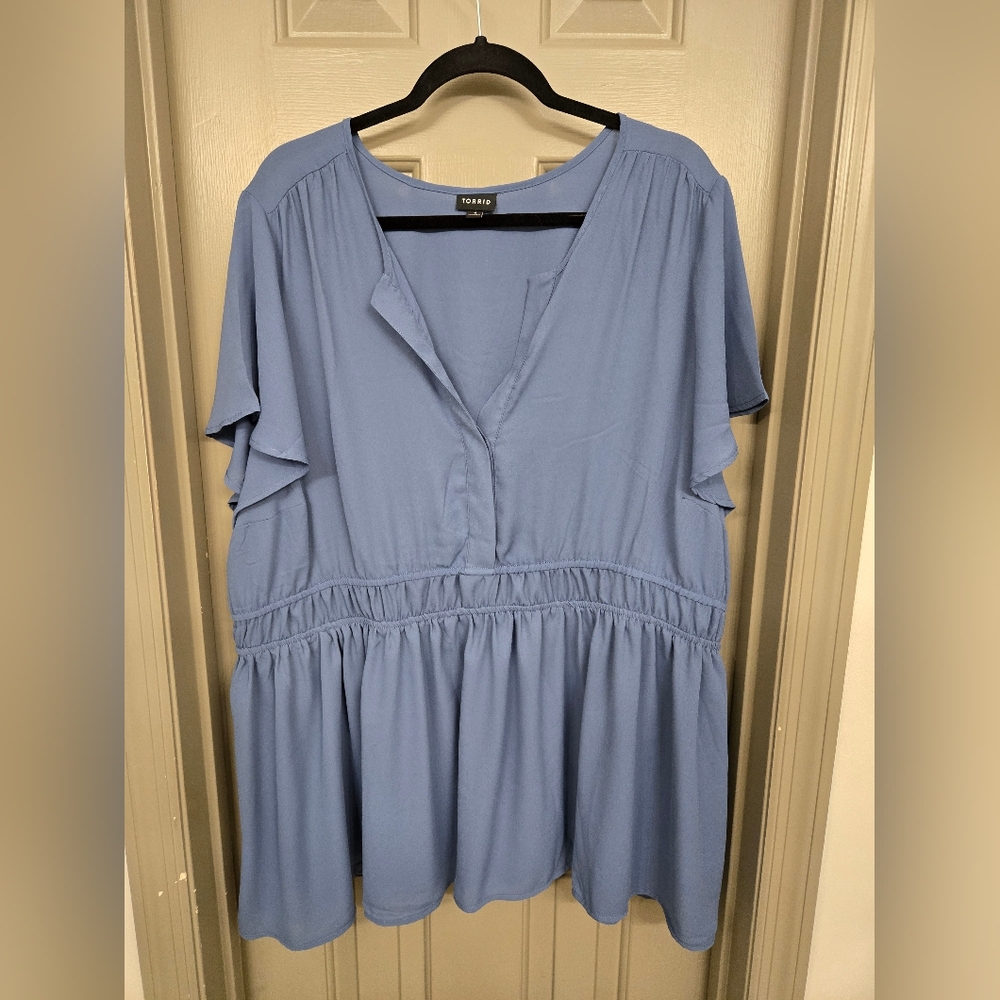 Torrid Babydoll Flutter Sleeve Blouse